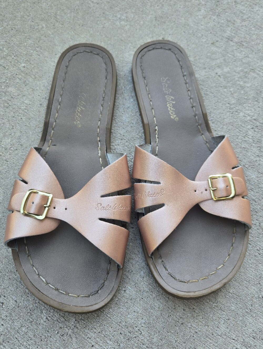 Rose Gold Saltwater Sandals, Saltwater 6/US 8